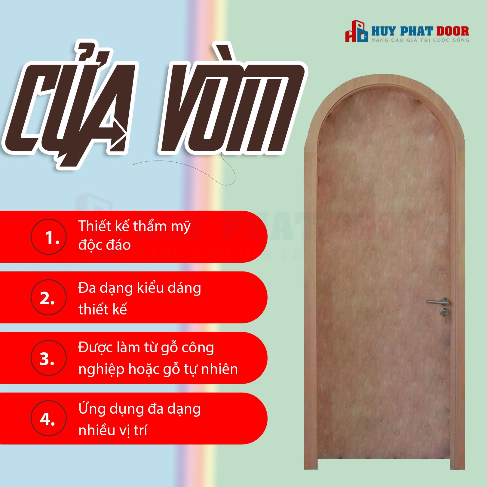 TỔNG HỢP BÁO GIÁ CỬA VÒM HUYPHATDOOR MỚI NHẤT